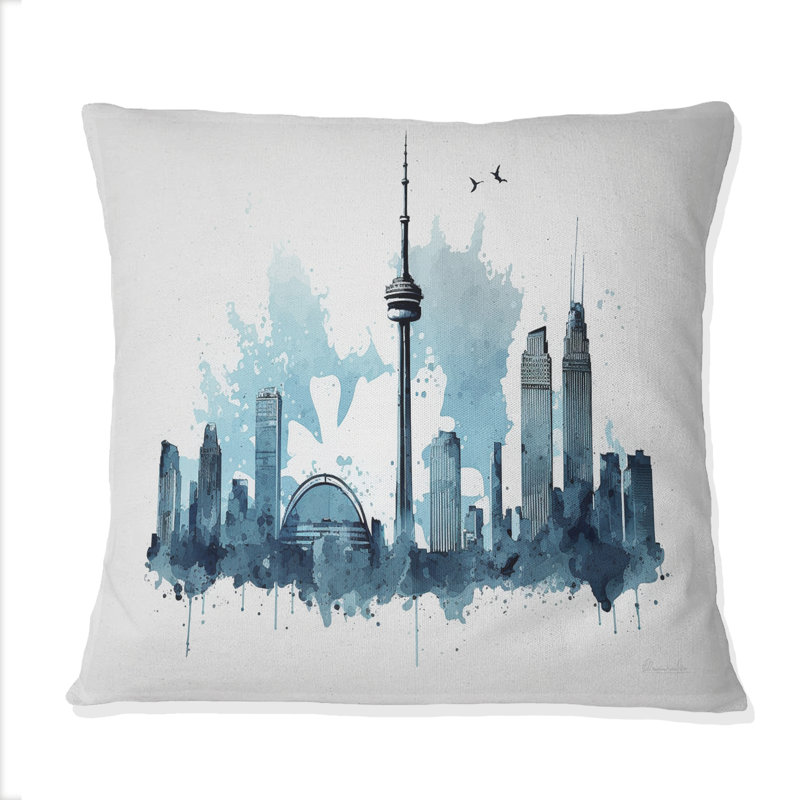 Toronto Skyline V - Coussin décoratif imprimé Toronto