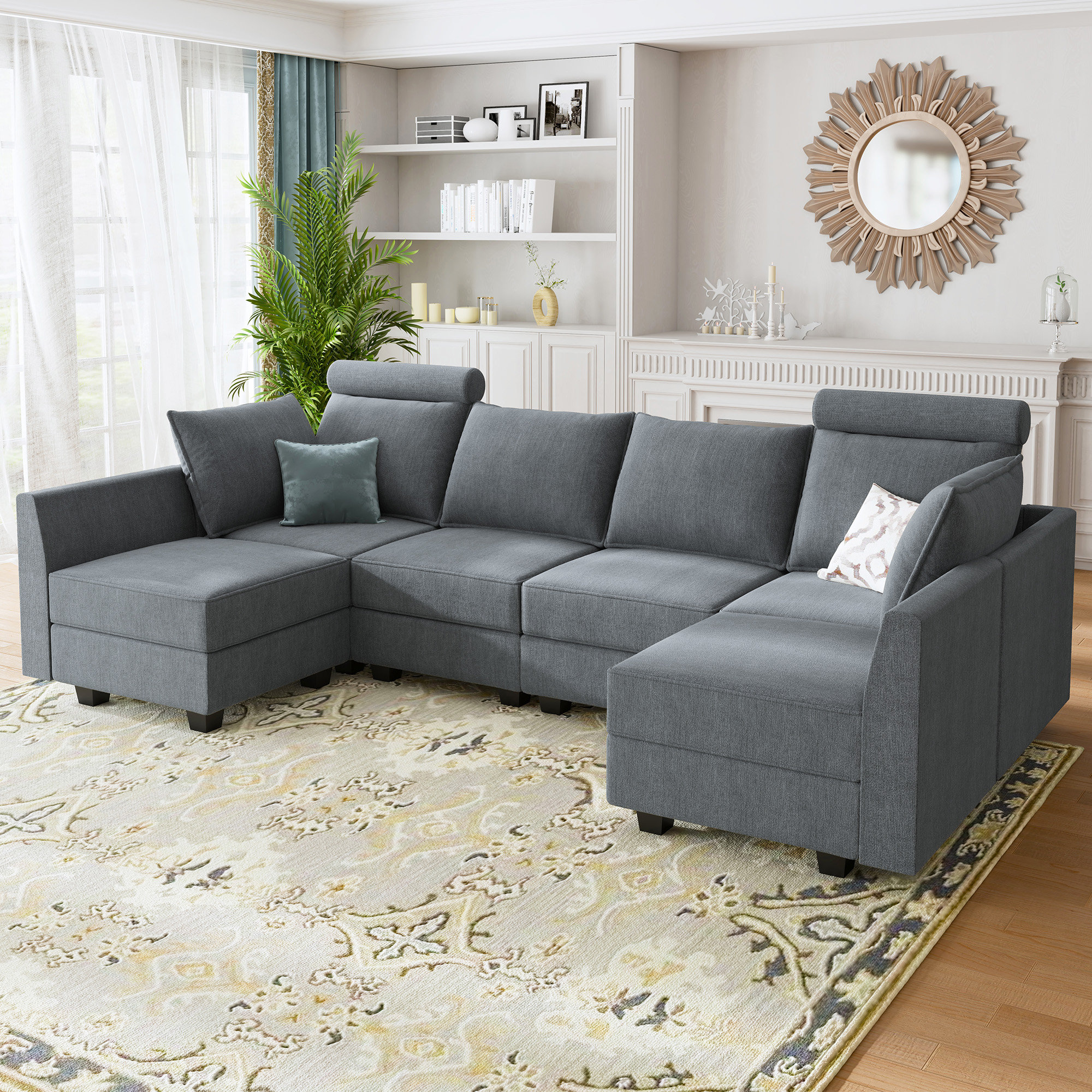 Latitude Run® Harneet U Shaped Modular Sectional Sofa with Chaise | Wayfair