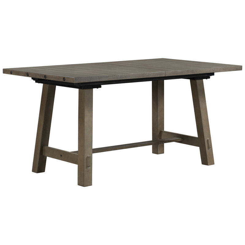 Table de salle à manger extensible Macaleb, Gris, Gris