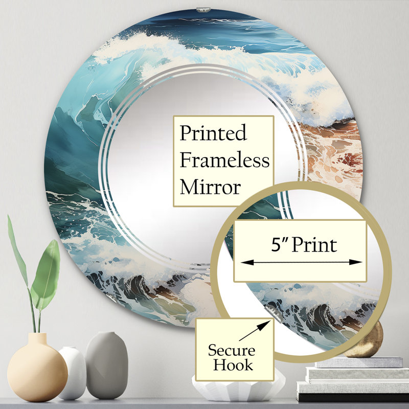 Beladora - Miroir mural rond, 24 po x 24 po