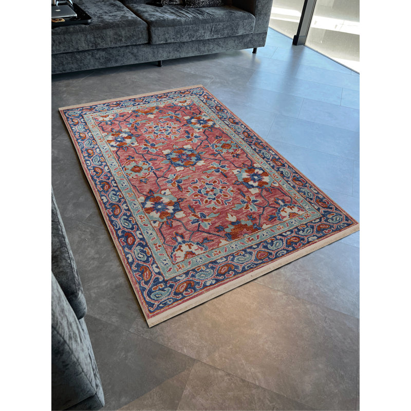 Tapis décoratif multicolore à franges, Tapis de couloir 3 pi 3,37 po x 6 pi 6,74 po