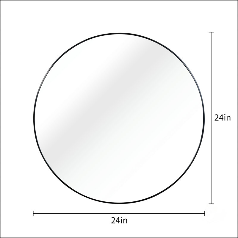Miroir de salle de bain élégant et fonctionnel, 24 po x 24 po, Noir