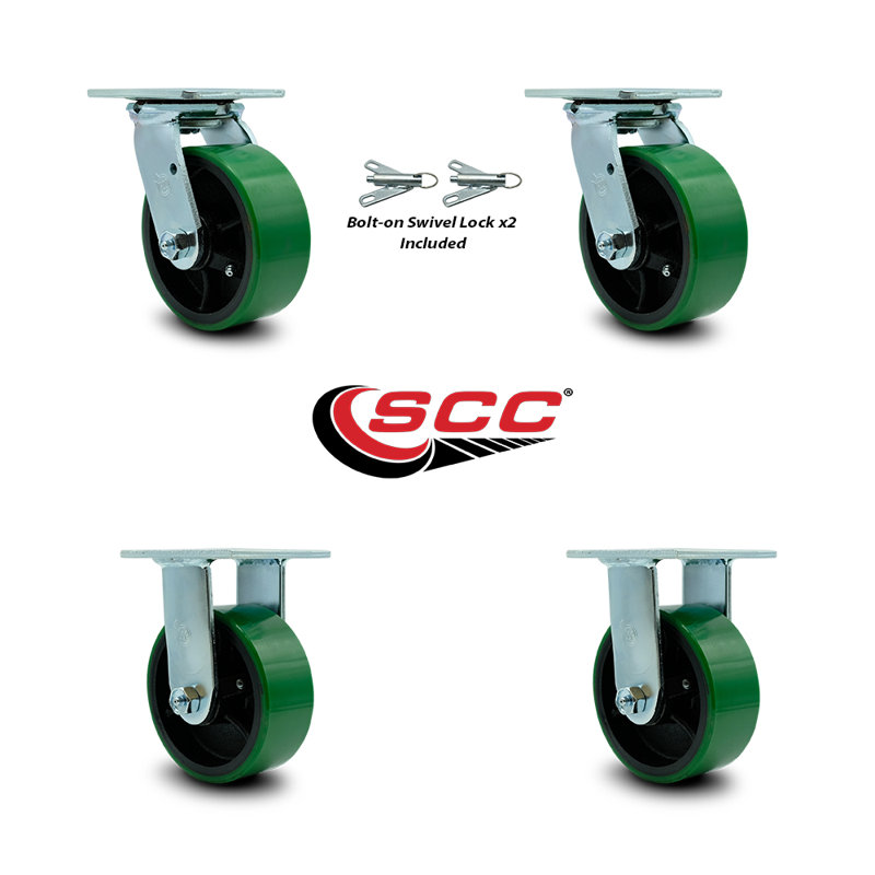 4 Piece Poly on Steel Caster Set