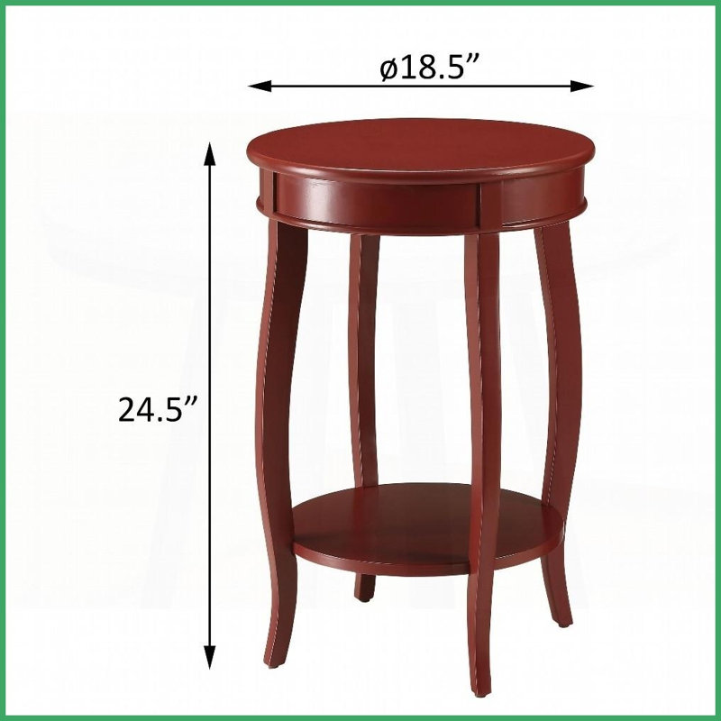 Table basse Classy ronde rouge avec rangement inférieur, Rouge