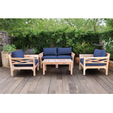 Monterey Teak 4 - Person Patio Conversation Sets with Cushions