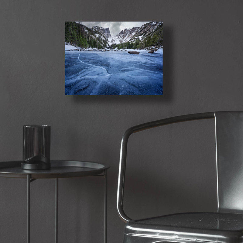 «Dream Lake Winter» par Rick Berk, art mural en verre acrylique, H 12 po x l 16 po x P 0,13 po