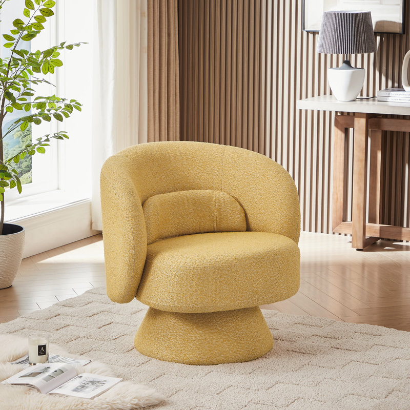 Chaise d'appoint en sherpa pivotant à 360 degrés avec coussins décoratifs pour bureau à domicile et chambre à coucher