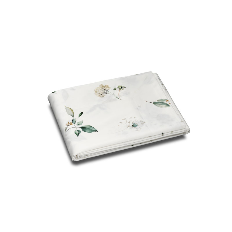 Verdiana Print By DEA Sateen Flat Sheet, Aqua, King Flat Sheet