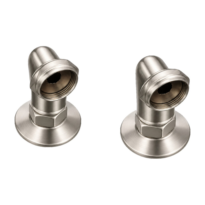 90 Degree Couplers with Deck Mount Screws, Matte Nickel