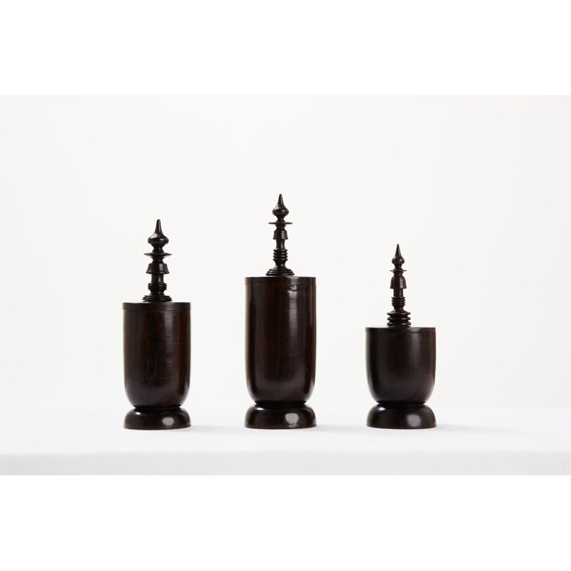 Ebony Wood Collection Wood Jar, 9.5"