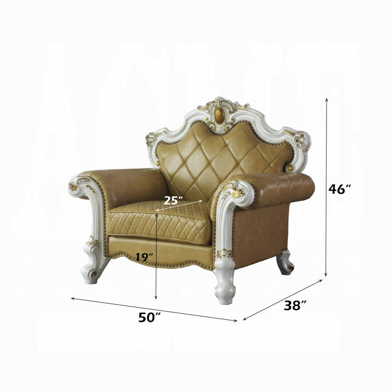 Chaise Airiana avec coussin, Doré / ivoire