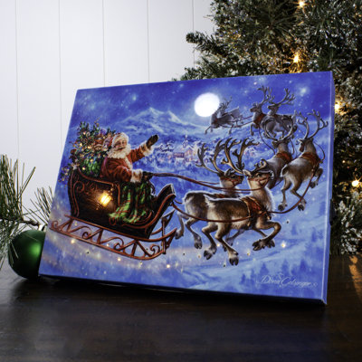 Mini fond de chevalet éclairé 8x6 Santa's Magical Flight