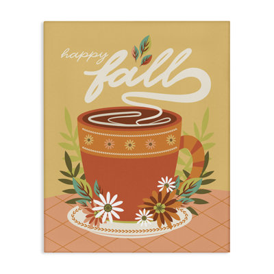  Art mural sur toile "Autumnal Mug & Flowers" par Brandi Powell