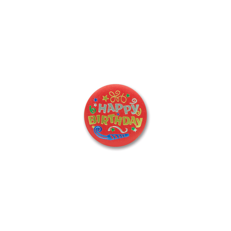 Bouton joyeux anniversaire en satin