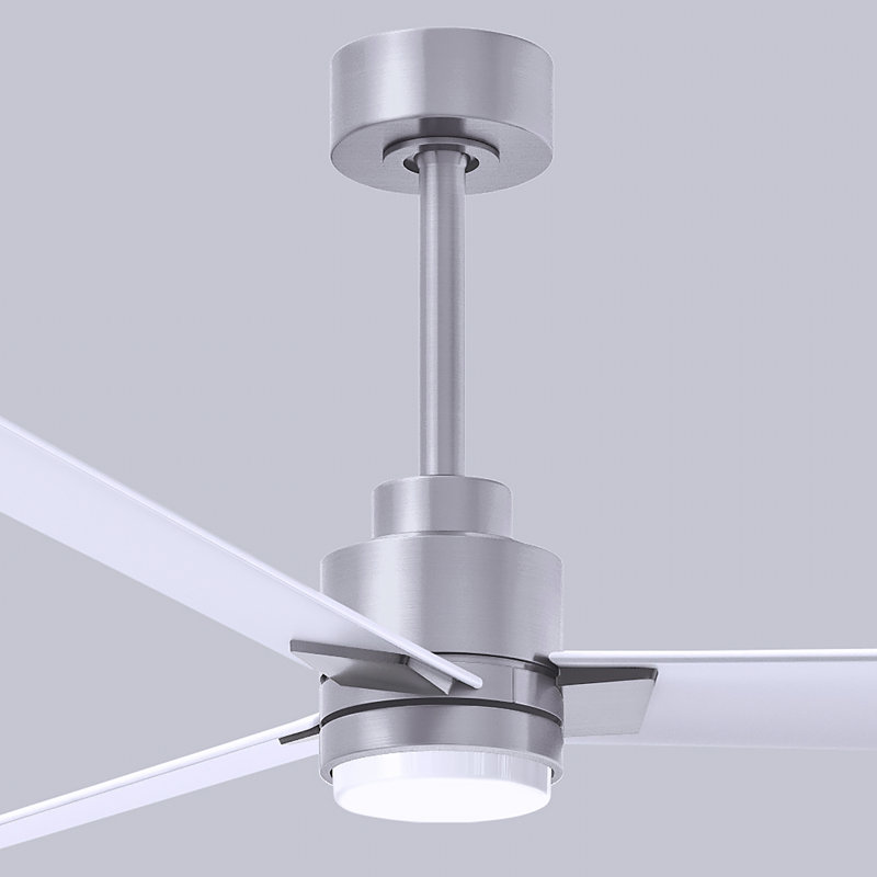Alessandra - Three Blade Transitional Ceiling Fan -LED, Brushed Nickel, 72", Matte White