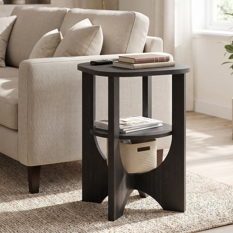 2 Tier End Table, Black
