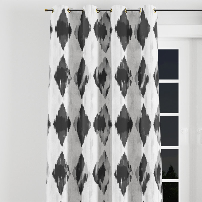 Rideaux modernes pour chambre à coucher - Rideau à œillets scandinave Balendin - 1 panneau, L 52 po x L 84 po, Œillets dorés