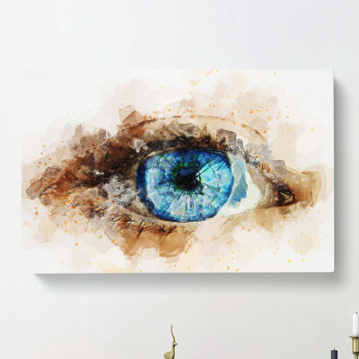 Blue Eye Of The Storm In Abstract - Wrapped Canvas Painting