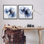 Fleurs bleues modernes par Irena Orlov - Ensemble de 2 reproductions de cadres photo sur bois