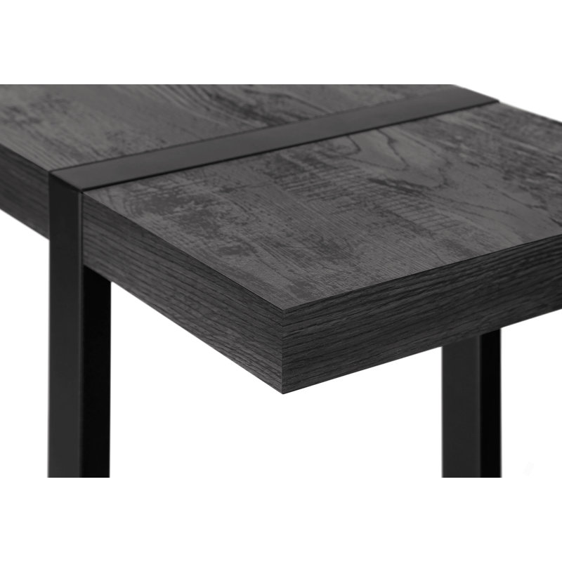 Accent Table, Console, Entryway, Narrow, Sofa, Living Room, Bedroom, Laminate, Black Metal, Contemporary, Modern, Black