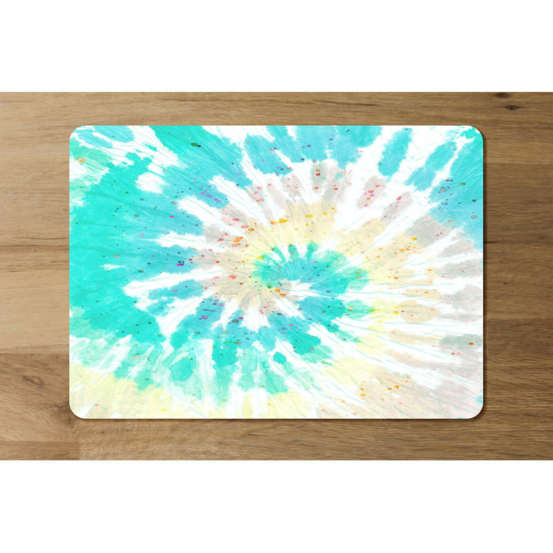 Moorhouse Polyester-Coated Hardboard Abstract Rectangle Placemat, Blue