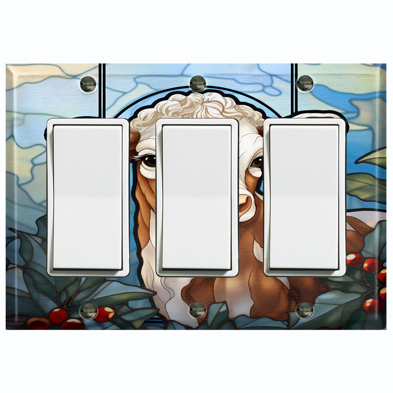 Nature Themed 3 - Gang Decorator/Rocker Standard Wall Plate