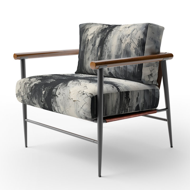 Fauteuil d'appoint noir et blanc, Noir