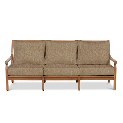 Stockton 94'' Wide Teak Patio Sofa with Cushions
