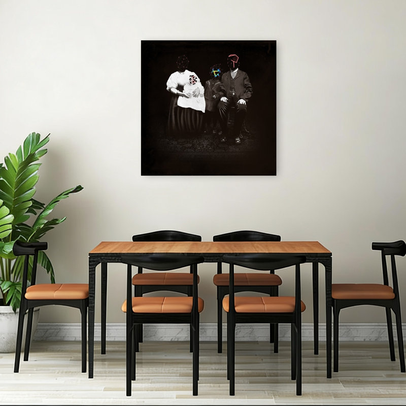 Geometric Family Portrait Abstract Contemporary Wall Art Print, 91.44cm H x 91.44cm W