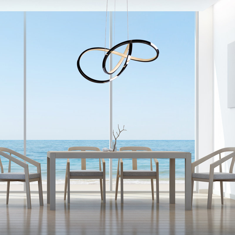 Draughn Dimmable LED Geometric Chandelier, Chrome