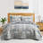 Modern Floral Geometric Quilt Set, 3-Piece Reversible Coverlet and Pillow Shams-110379271-110379275