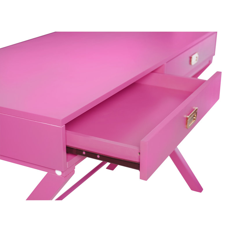 Halstad Solid Wood Writing Desk, Raspberry Pink