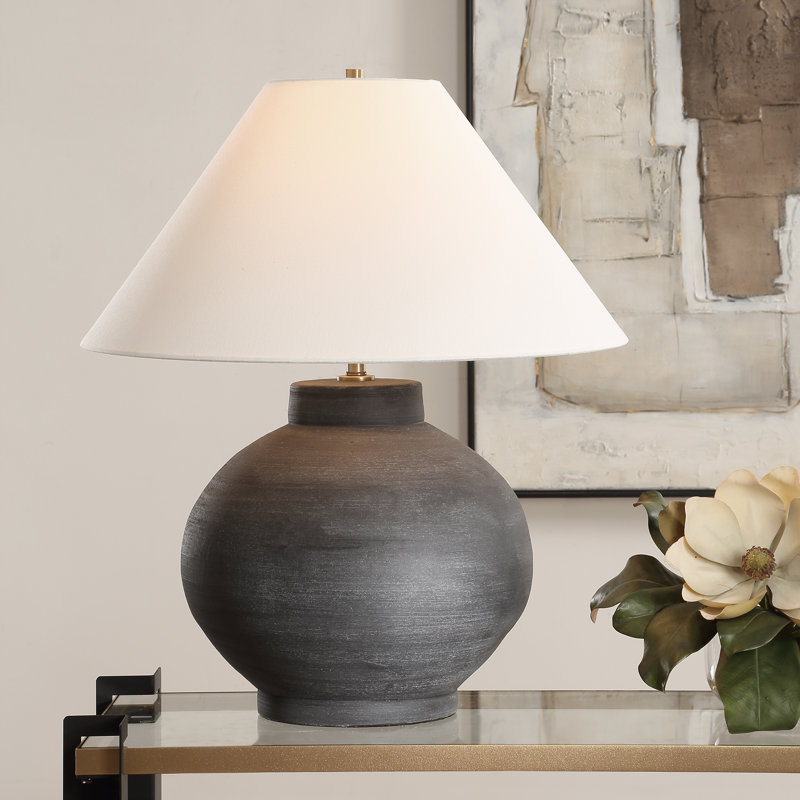 Cathern Rustic Charcoal Table Lamp