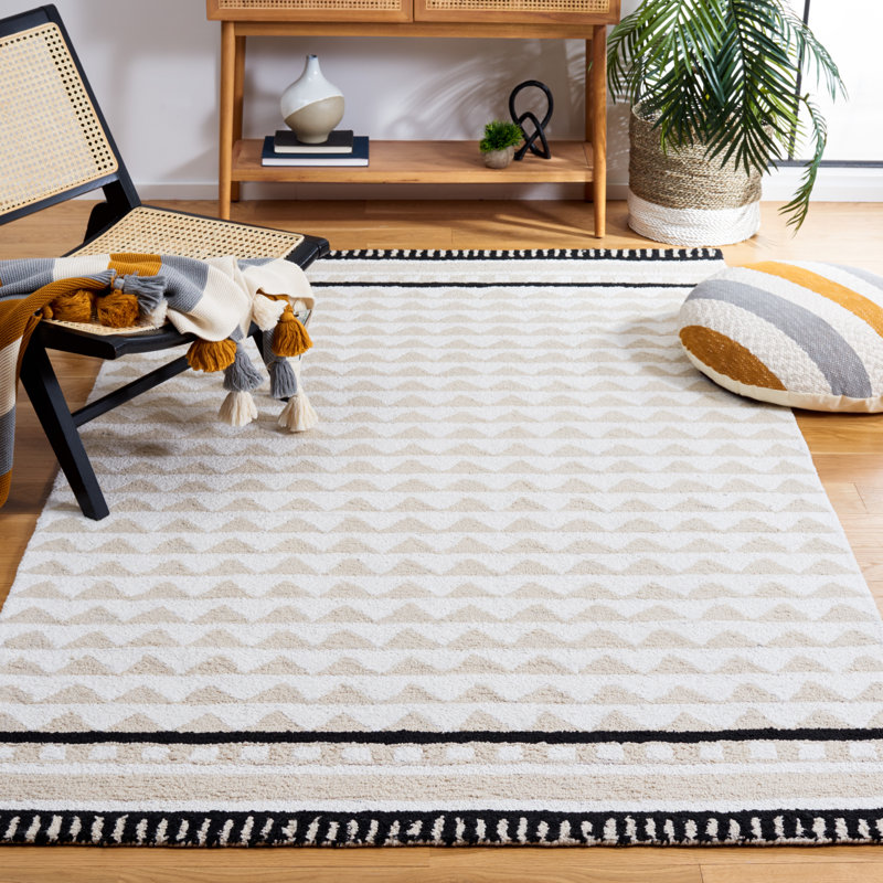 Tapis ivoire / beige Capri 707, Carré 6 pi