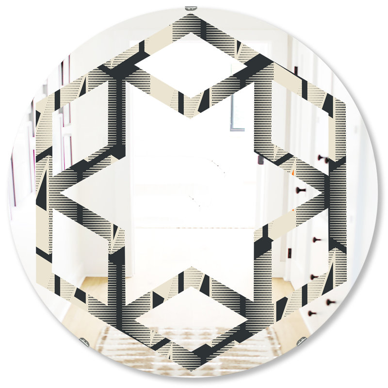Miroir mural abstrait sans cadre abstrait triangulaire à motif géométrique triangulaire, 31,5 po x 31,5 po