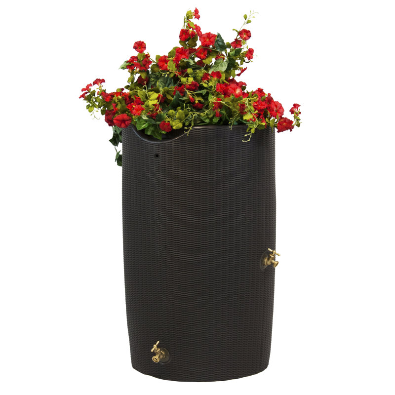 Baril d'eau de pluie 50 gallons Impressions, Marron foncé