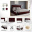 Lit plateforme double avec rangement en velours gris-1073106766-1073106762