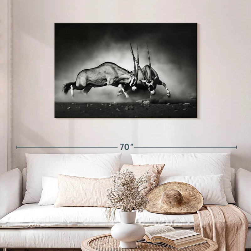 Brampt Fighting Oryx, 30" H x 45" W