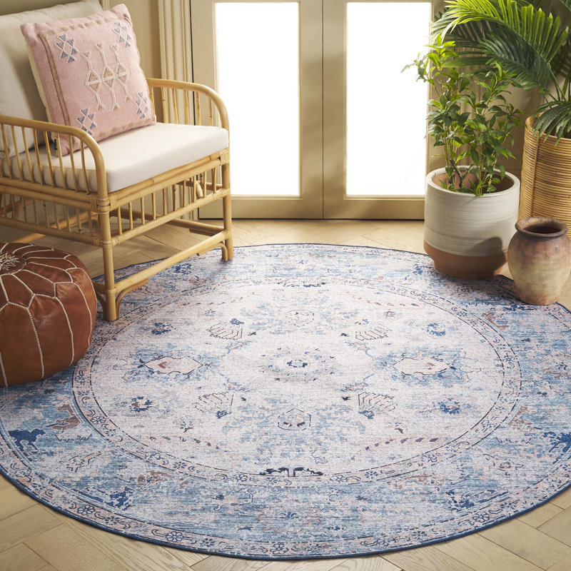 Rossibell Performance Machine Washable Oriental Rug, Round 6'