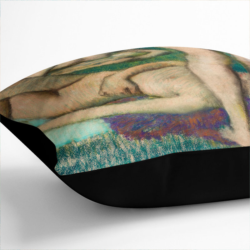 Nude Bathers Square Throw Cushion, Black, 55cm H x 55cm W x 20cm D