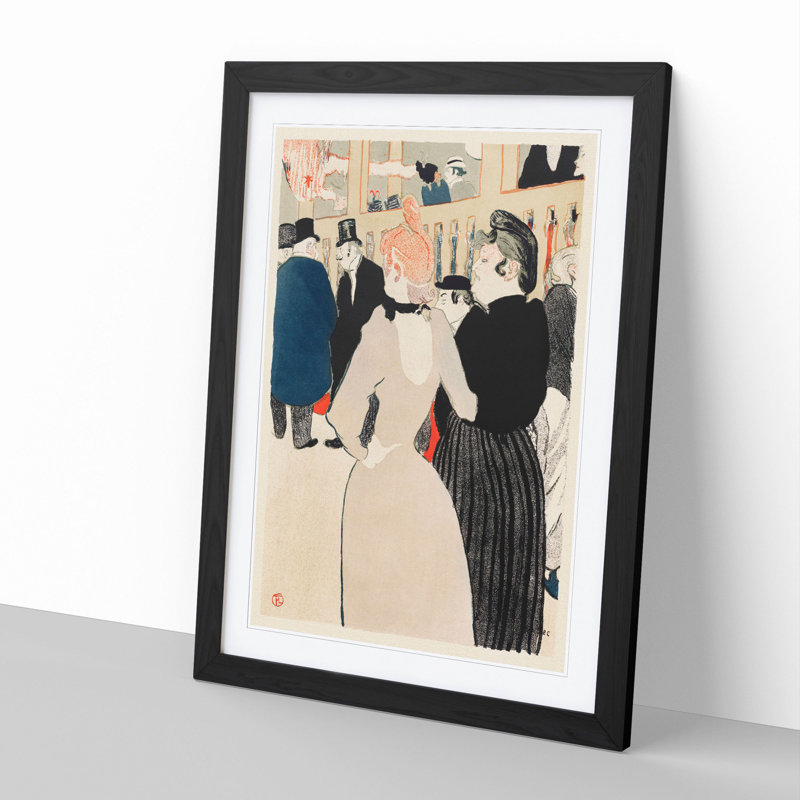 La Goulue and Her Sister Vol.2 by Henri De Toulouse-Lautrec - Picture Frame Painting, 36cm H x 27cm W x 2cm D, Black Framed