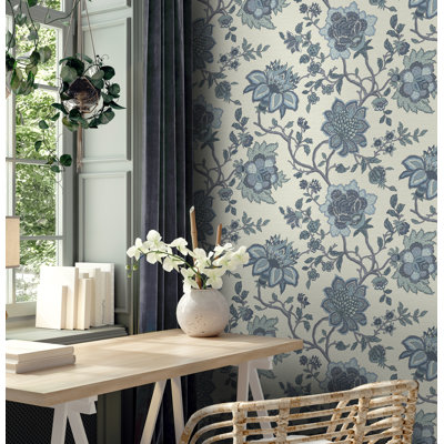 Jacobean Flower Tropical Wallpaper