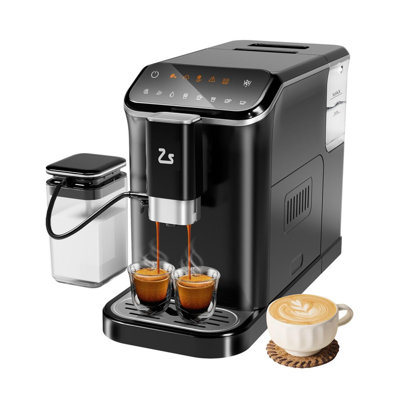 Machine à espresso automatique 20 bars avec moulin et mousseur à lait - 6 préréglages, réservoir amovible de 1,5 L, autonettoyant