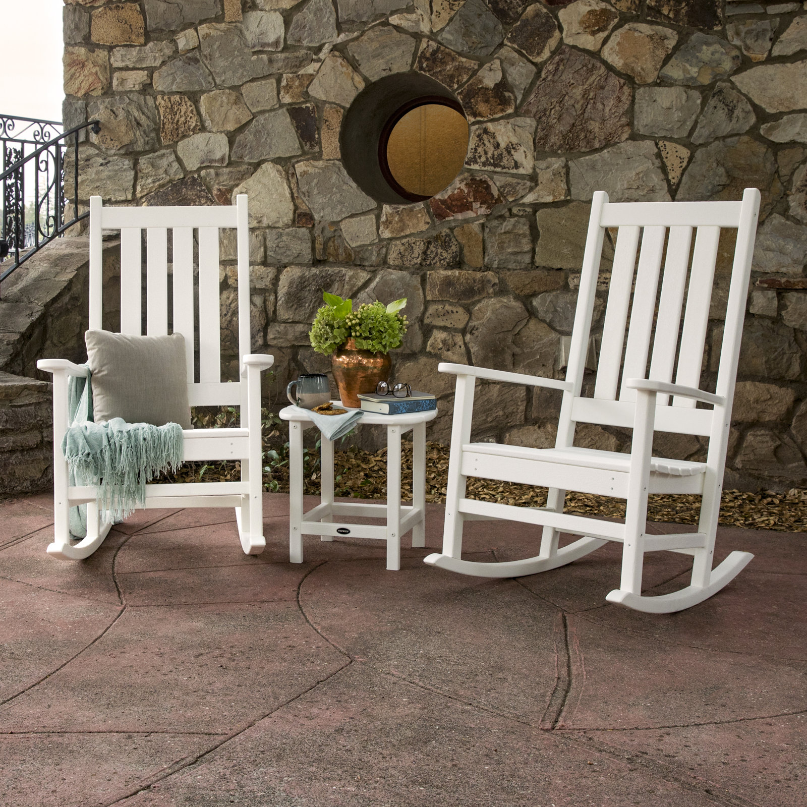 POLYWOOD® Vineyard Patio Rocking Chair, White
