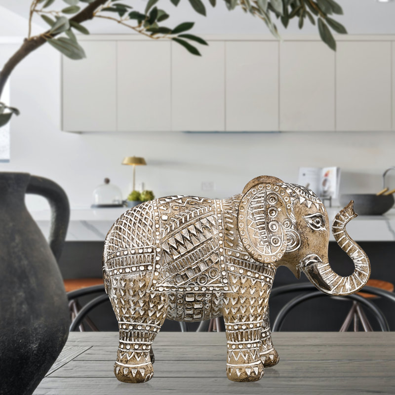 4.3 Inch Resin Boho Elephant Statue