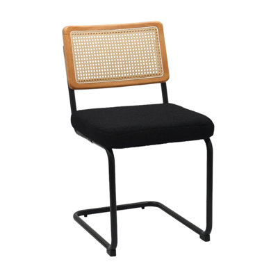 Chaise d'appoint Cooledge - Siège rembourré Boucle avec dossier en rotin naturel