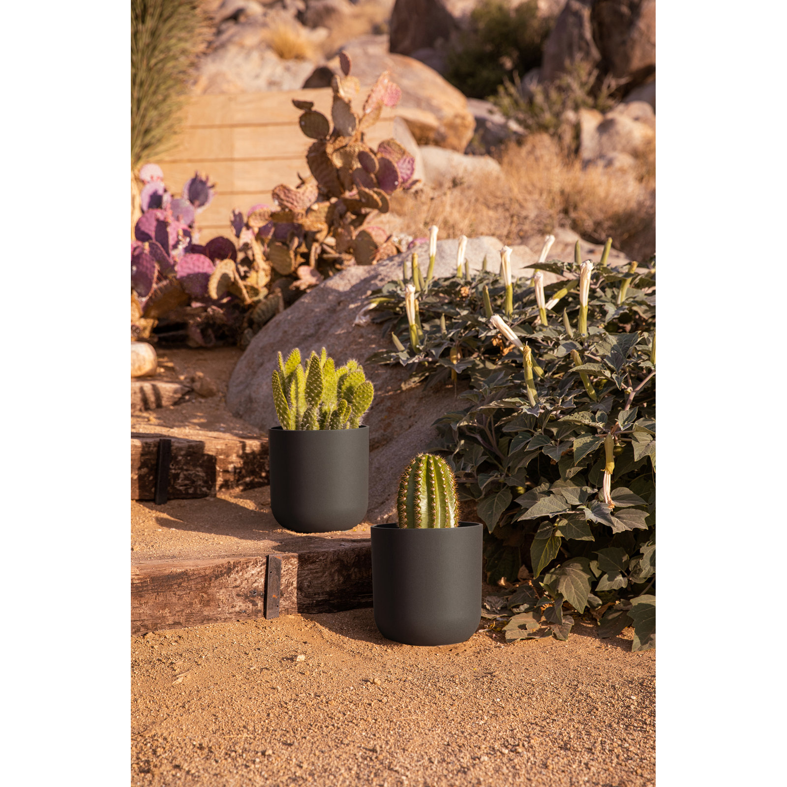 Mason Series Kona Planter, Black, 2, 10.25" H x 10" W x 10" D