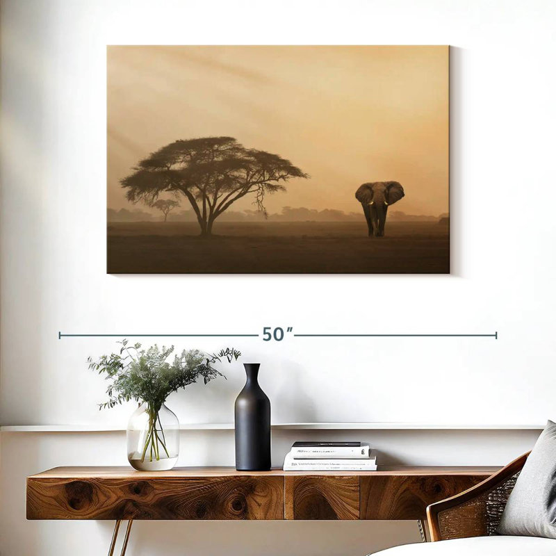 Brampt Elephant In Amboseli Park, 26" H x 39" W