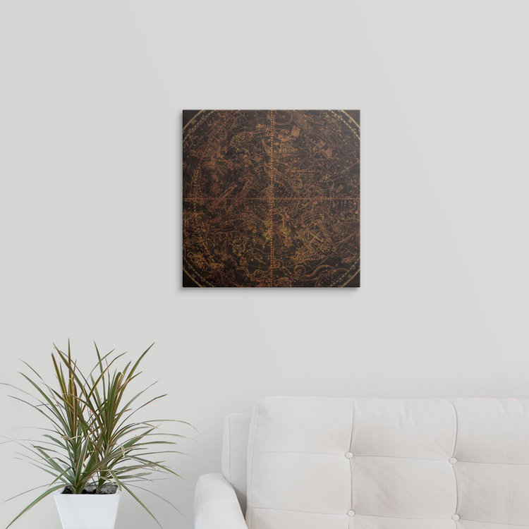« southern », impression Celestial Sphere Vintage, H 35 po x l 35 po x P 1,5 po, Toile