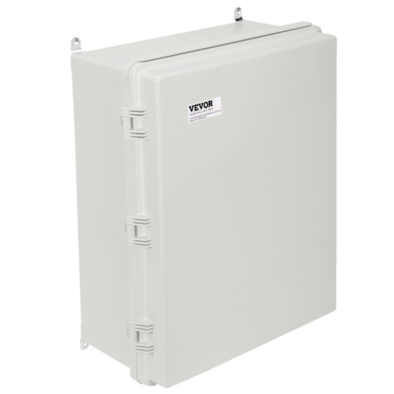 Boîte de jonction électrique pour l'extérieur, 13,78 po x 9,84 po x 5,90 po, boîte de rangement électrique en plastique ABS avec couvercle à charnière en acier inoxydable, IP67 étanche à la poussière pour les projets électriques extérieurs